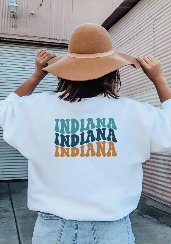 Plus Size Colorful Groovy Indiana Crewneck Sweatshirt
