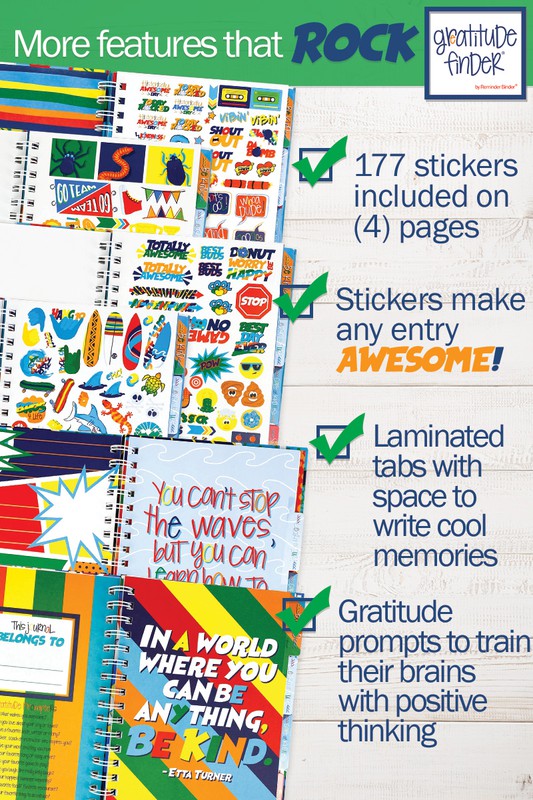 Gratitude Journal with Stickers | Primary Colors