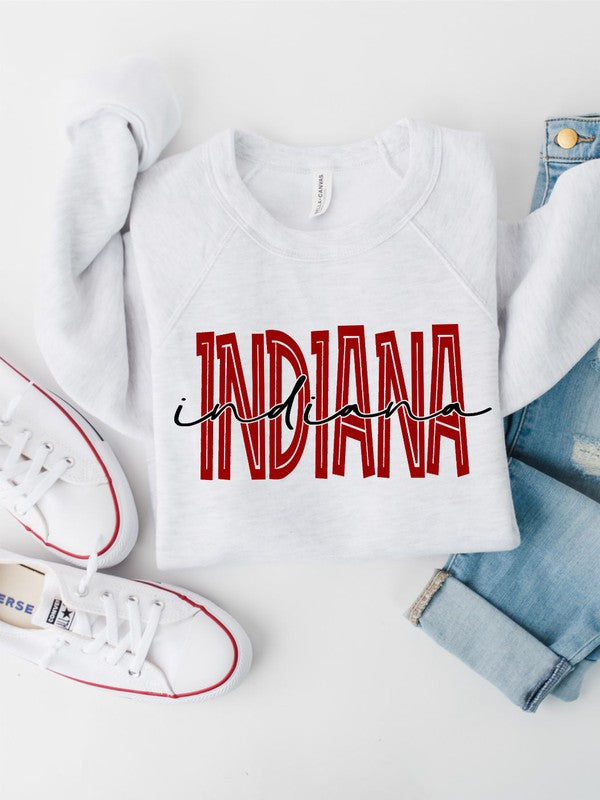 2 Color Cursive Indiana Premium Crew Sweatshirt – Dragonfly Boutique ...