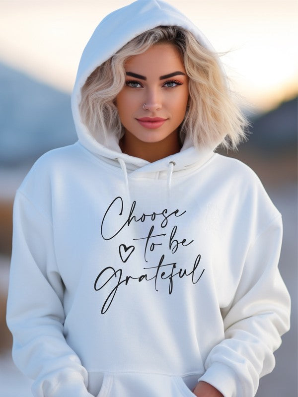 Plus Size - Choose to be Grateful Graphic Hoodie