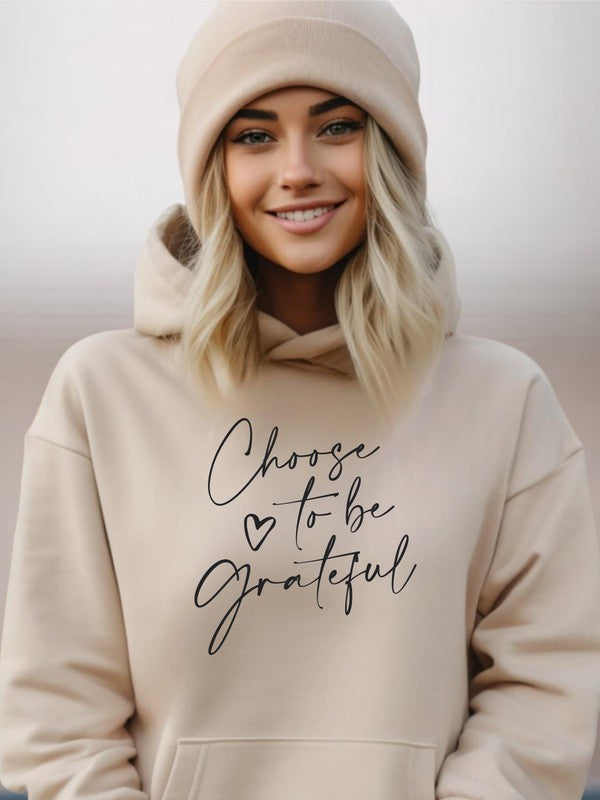 Plus Size - Choose to be Grateful Graphic Hoodie