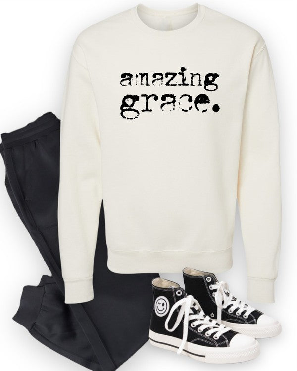 Plus Size - Amazing Grace Cozy Graphic Sweatshirt