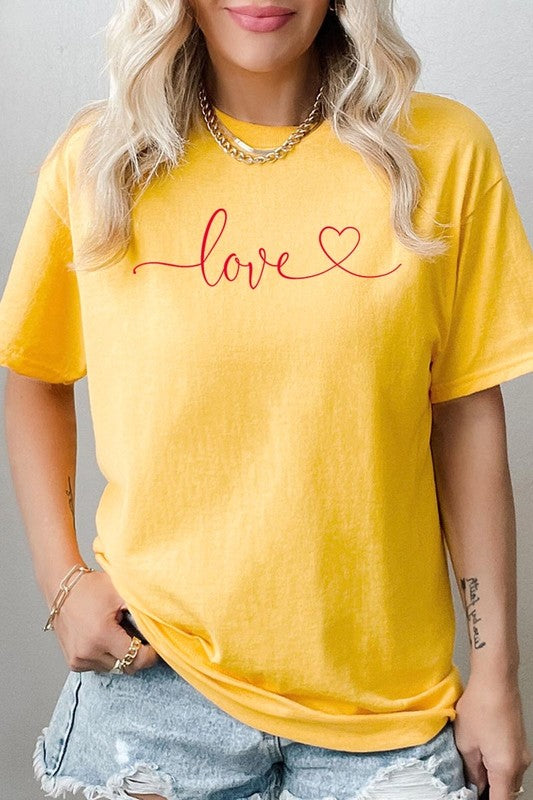 Love With Heart Graphic Heavy Cotton Tee