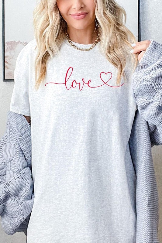 Love With Heart Graphic Heavy Cotton Tee