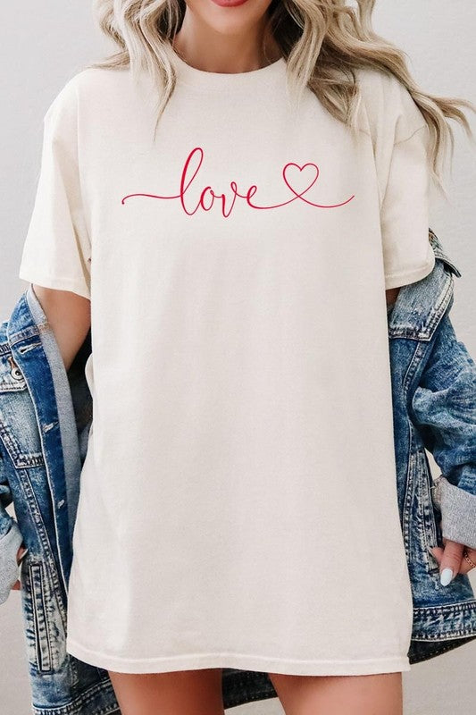 Love With Heart Graphic Heavy Cotton Tee