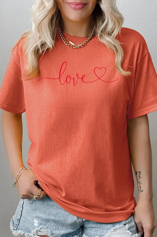 Love With Heart Graphic Heavy Cotton Tee