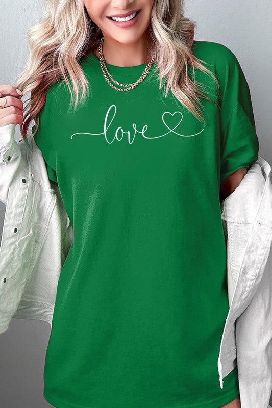 Love With Heart Graphic Heavy Cotton Tee