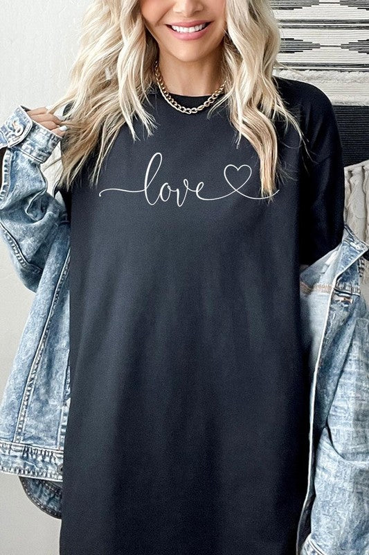 Love With Heart Graphic Heavy Cotton Tee