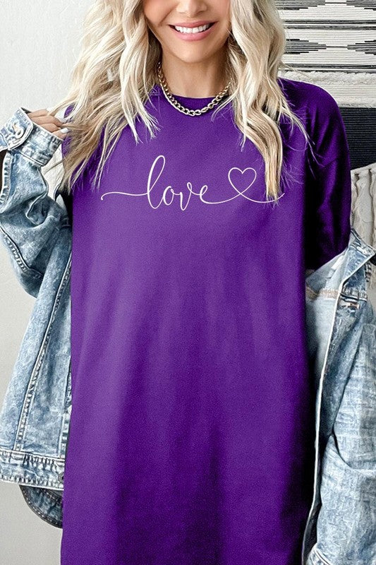 Love With Heart Graphic Heavy Cotton Tee