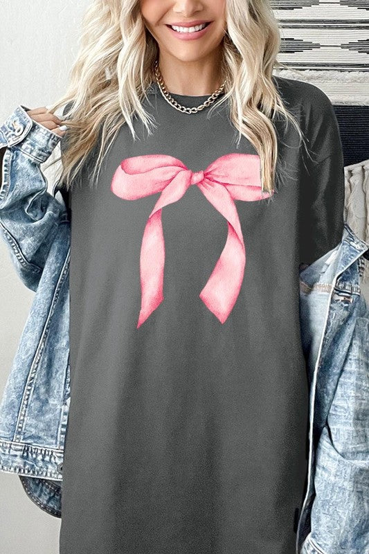 Pink Coquette Bow Graphic Heavy Cotton Tee