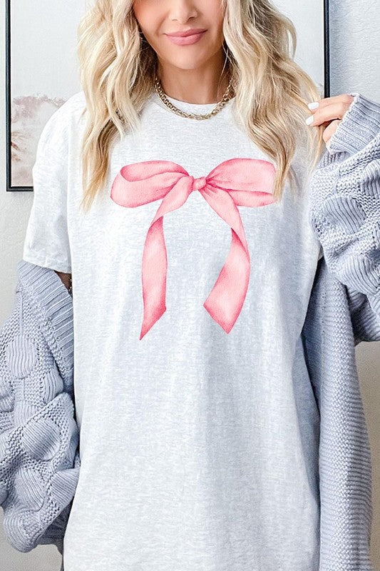 Pink Coquette Bow Graphic Heavy Cotton Tee