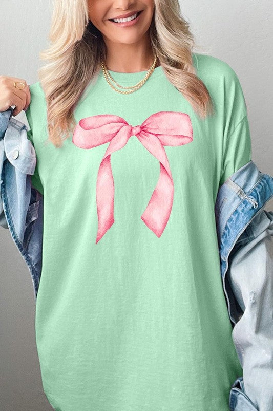 Pink Coquette Bow Graphic Heavy Cotton Tee