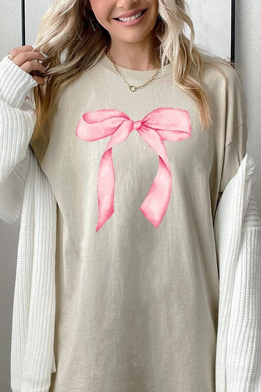 Pink Coquette Bow Graphic Heavy Cotton Tee