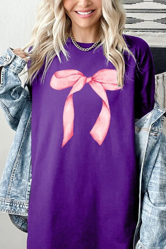 Pink Coquette Bow Graphic Heavy Cotton Tee