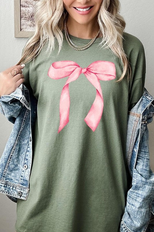 Pink Coquette Bow Graphic Heavy Cotton Tee